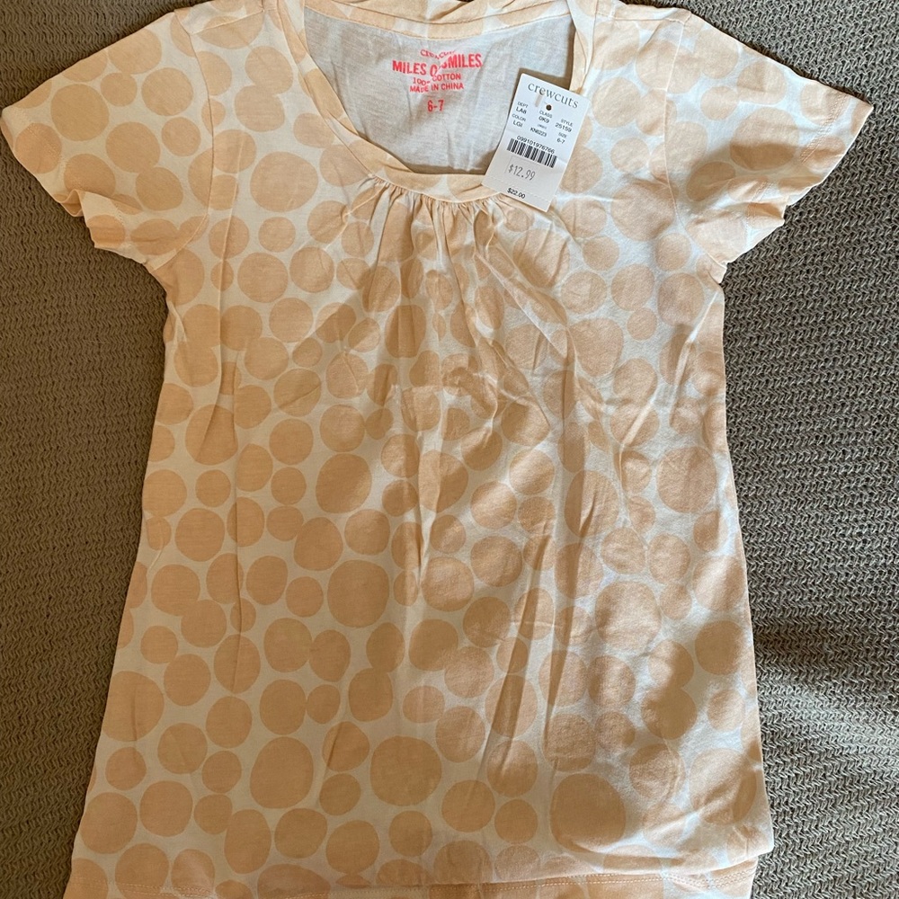 NWT Crewcuts Polka Dot T Size 6-7